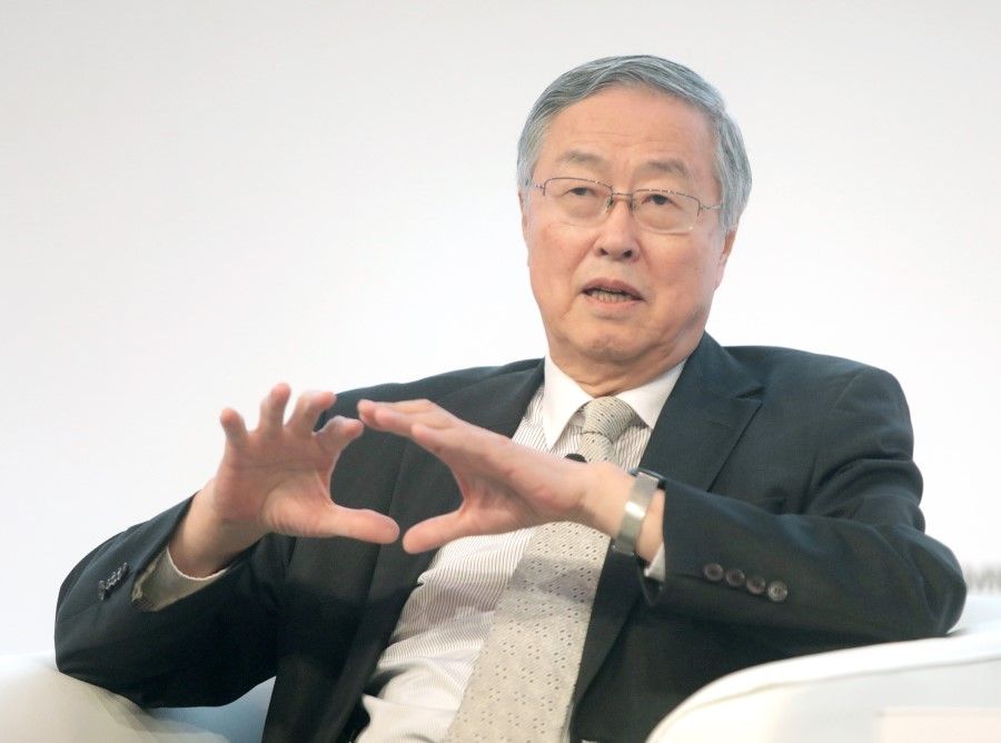 Former Chinese central bank governor Zhou Xiaochuan speaking at the Singapore Summit, on 21 September 2019. (SPH Media)