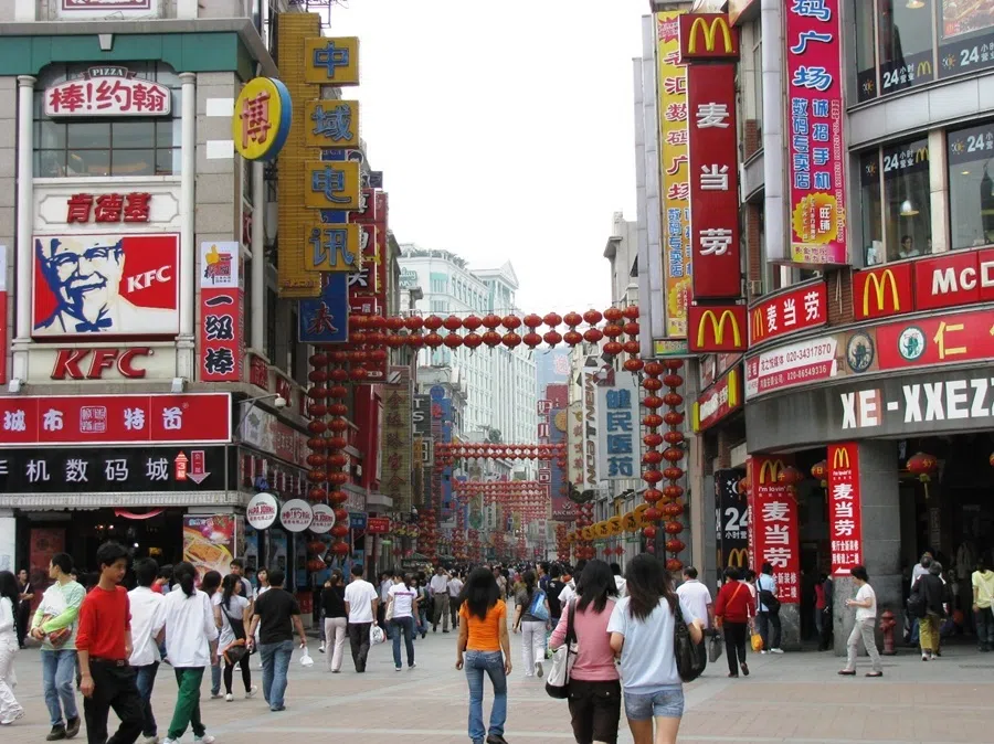 Shangxiajiu Pedestrian Street in Guangzhou, circa 2008.
