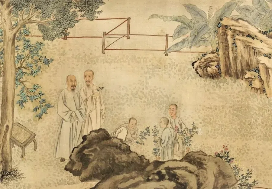 Ye Fanglin, The Ninth Day Literary Gathering at Xing'an (《九日行庵文宴图》), partial, Cleveland Museum of Art. (WeChat/玉茗堂前)