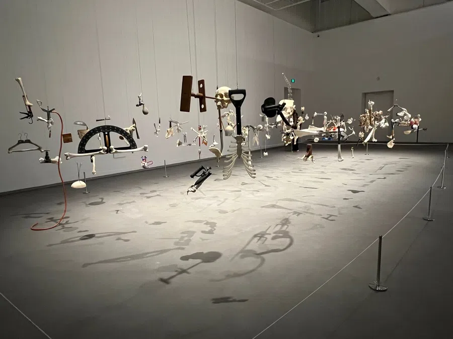 Loss and Gain《失与得》, 2014. Polyurea, tools, stainless steel bracket.