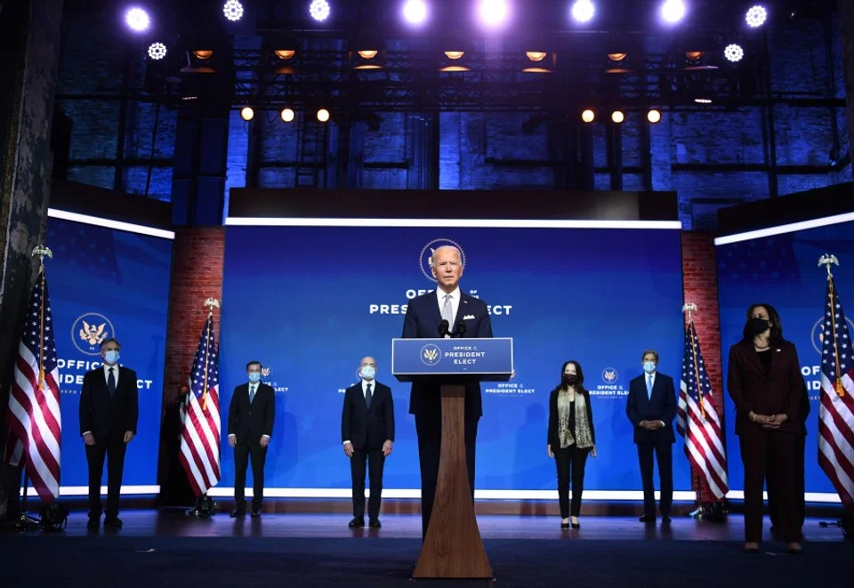 US President-elect Joe Biden speaks during a cabinet announcement event in Wilmington, Delaware, on 24 November 2020. (Chandan Khanna/AFP)