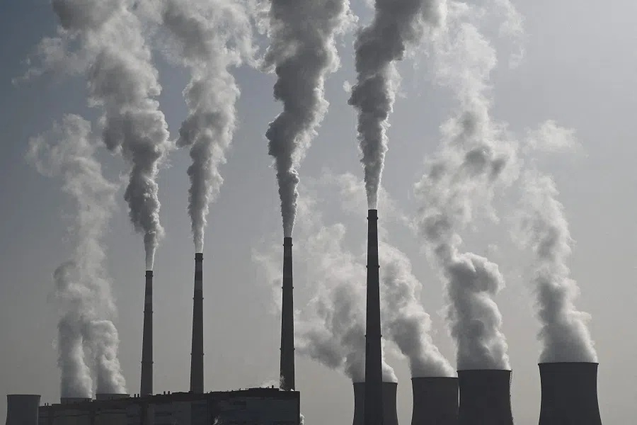 This picture shows the coal-powered Datang International Zhangjiakou Power Station in Zhangjiakou, in China’s northern Hebei province on 15 November 2021.