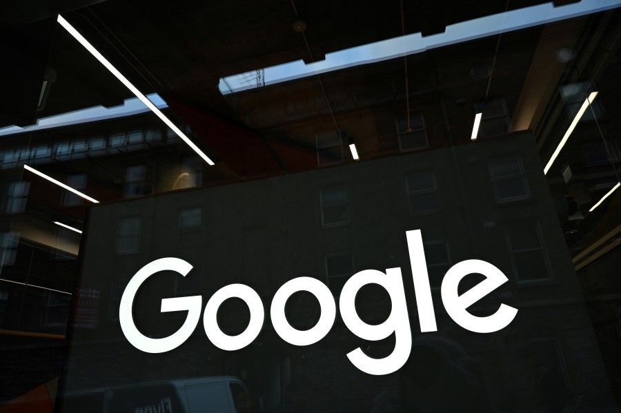 The Google logo is seen on on the company's European headquarters in Dublin, Ireland, 27 February 2021. (Clodagh Kilcoyne/Reuters)
