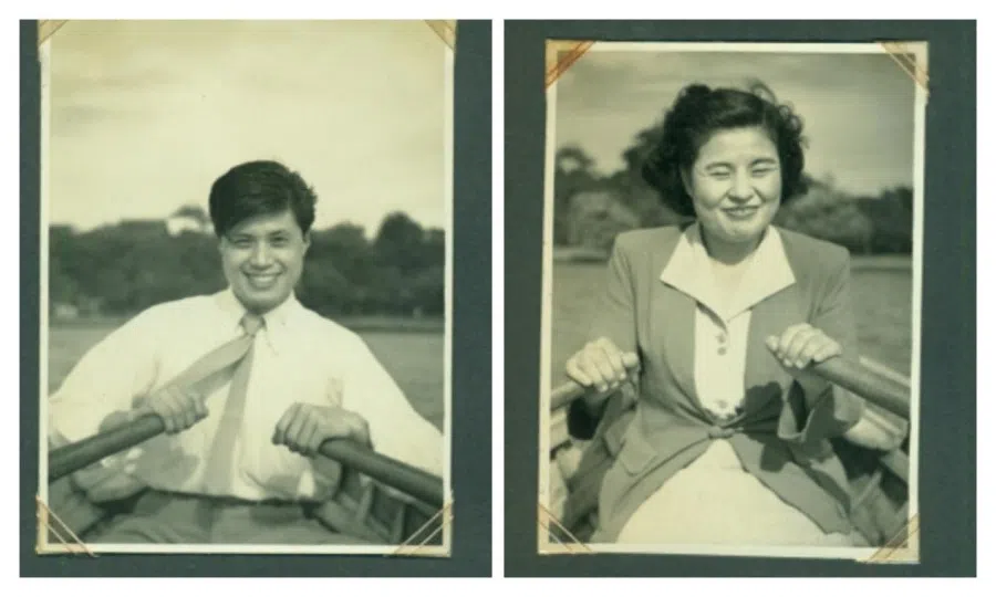 The album owner and his wife, Etsuko Chihara, a former nurse in the Japanese army.