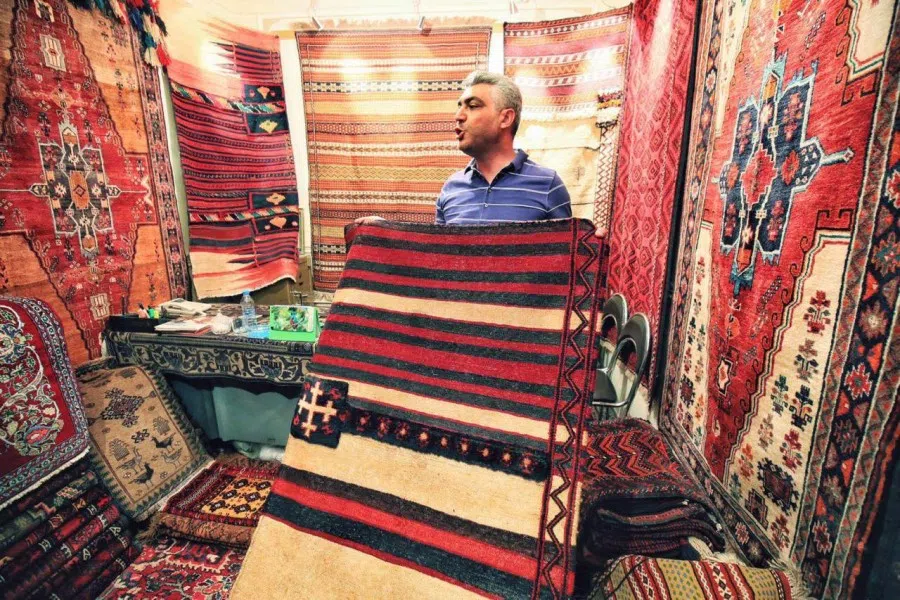 A carpet seller in Isafahan.