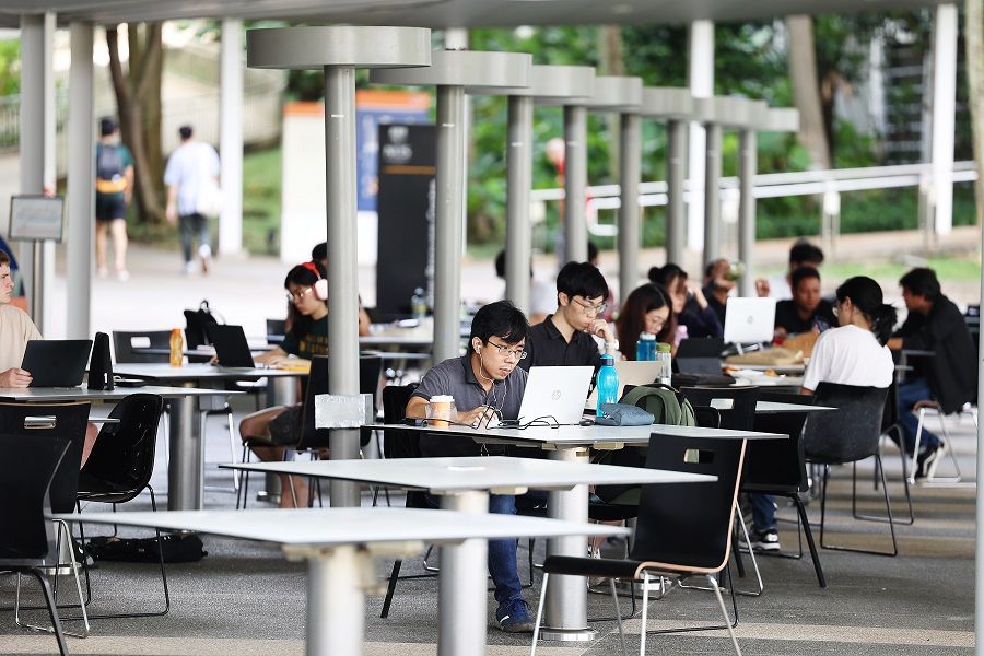 Students at the National University of Singapore. (SPH Media)