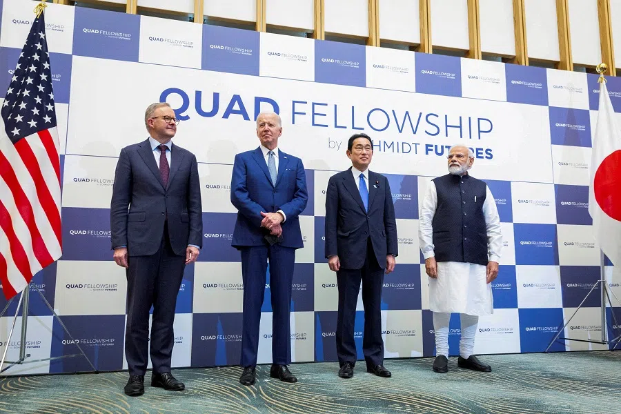 Australian Prime Minister Anthony Albanese, US President Joe Biden, Japanese Prime Minister Fumio Kishida and Indian Prime Minister Narendra Modi attend the Japan-US-Australia-India Fellowship Founding Celebration event, in Tokyo, Japan, 24 May 2022. (Yuichi Yamazaki/Pool via Reuters)
