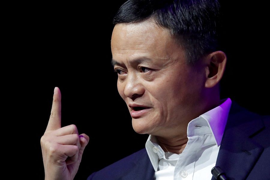 Founder and chairman of Chinese internet giant Alibaba Jack Ma gives a speech at a high-profile startups and high-tech leaders gathering, Viva Tech, in Paris, France, on 16 May 2019. (Charles Platiau/Reuters)
