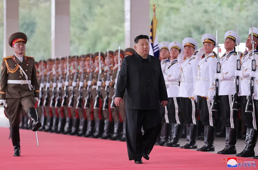 North Korean leader Kim Jong-un departs Pyongyang, North Korea, to visit Russia, on 10 September 2023, in this image released by North Korea's Korean Central News Agency on 12 September 2023. (KCNA via Reuters)