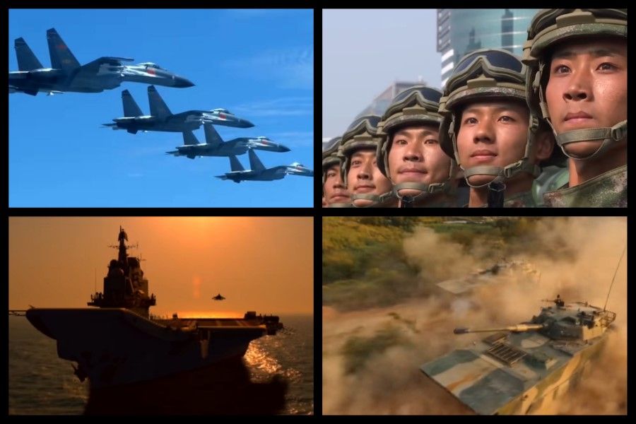 A series of screen grabs from the video posted on Weibo by the PLA Rocket Force on 8 June 2021. (Screen grab/Weibo)