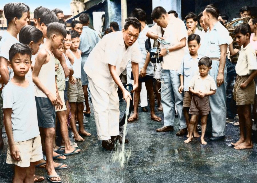 In 1968, Prime Minister Lee Kuan Yew launched the Clean and Green Campaign, and set an example by washing the floor himself.
