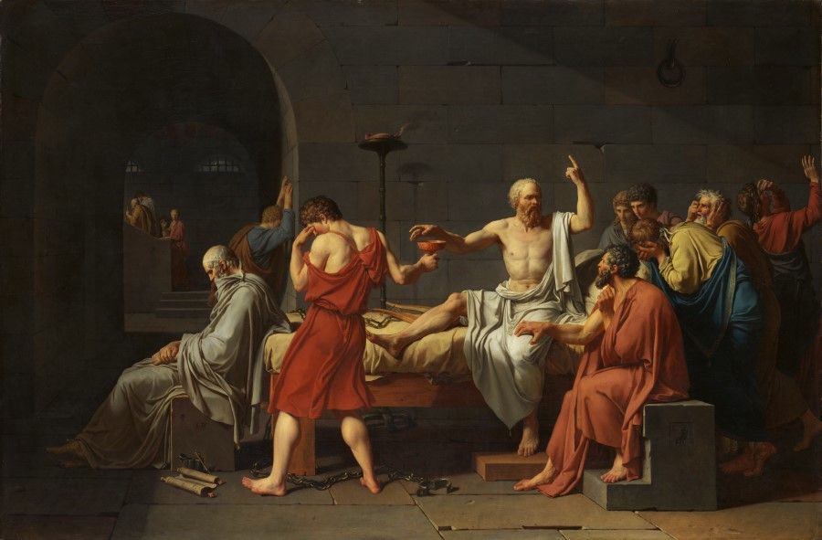 The Death of Socrates (1787), Jacque Louis David, Metropolitan Museum of Art. (Wikimedia)