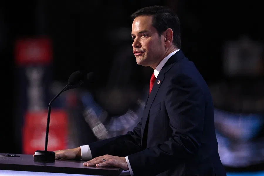 Florida senator Marco Rubio speaks during the second day of the 2024 Republican National Convention at the Fiserv Forum in Milwaukee, Wisconsin, on 16 July 2024. (Patrick T. Fallon/AFP)