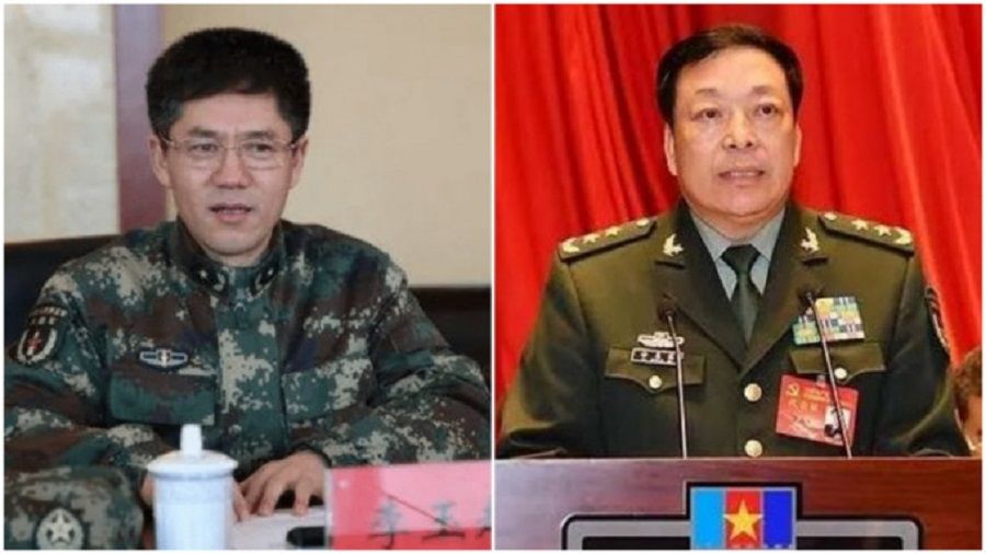Li Yuchao (left) and Xu Zhongbo have been removed from their senior positions in the PLA Rocket Force. (Internet)