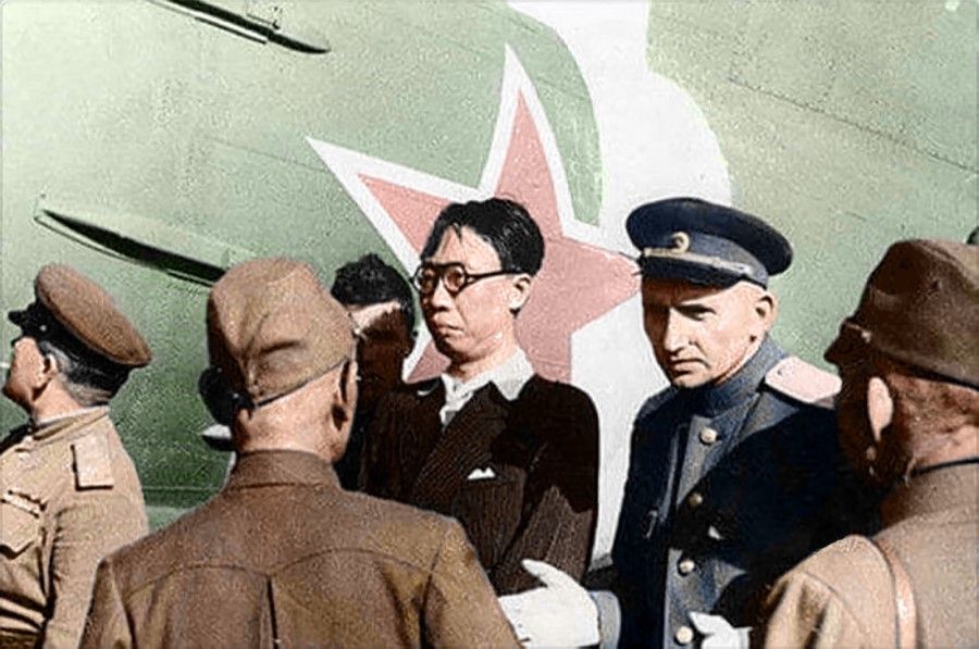 In August 1945, after Japan surrendered, Emperor Puyi of Manchukuo was detained by the Soviet Red Army while preparing to board a plane to escape to Japan, and sent to the Soviet Union.