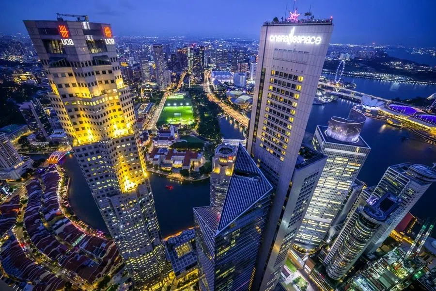 An aerial shot of Singapore’s skyline.