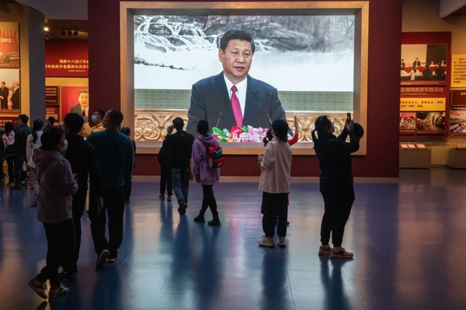 A video featuring Chinese President Xi Jinping at the Museum of the Chinese Communist Party in Beijing, China, on 4 October 2022. (Bloomberg)