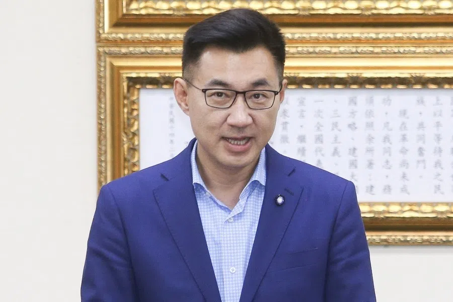 Johnny Chiang, newly elected chairman of Taiwan's main opposition Kuomintang (KMT), speaks after winning the KMT's chairman elections in Taipei, 7 March 2020. (Handout/CNA/AFP)