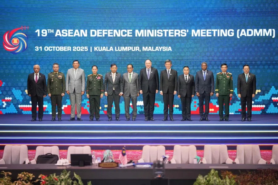 A group photo during the Association of Southeast Asian Nations (ASEAN) Defence Ministers Meeting in Kuala Lumpur on 31 October 2025. (Dita Alangkara/AFP)