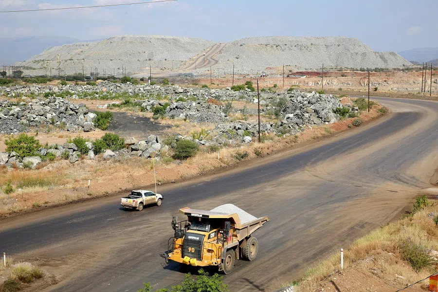 A haul truck is seen at the Mogalakwena platinum mine in Mokopane, Limpopo province, South Africa, on 18 May 2016. (Siphiwe Sibeko/Reuters)