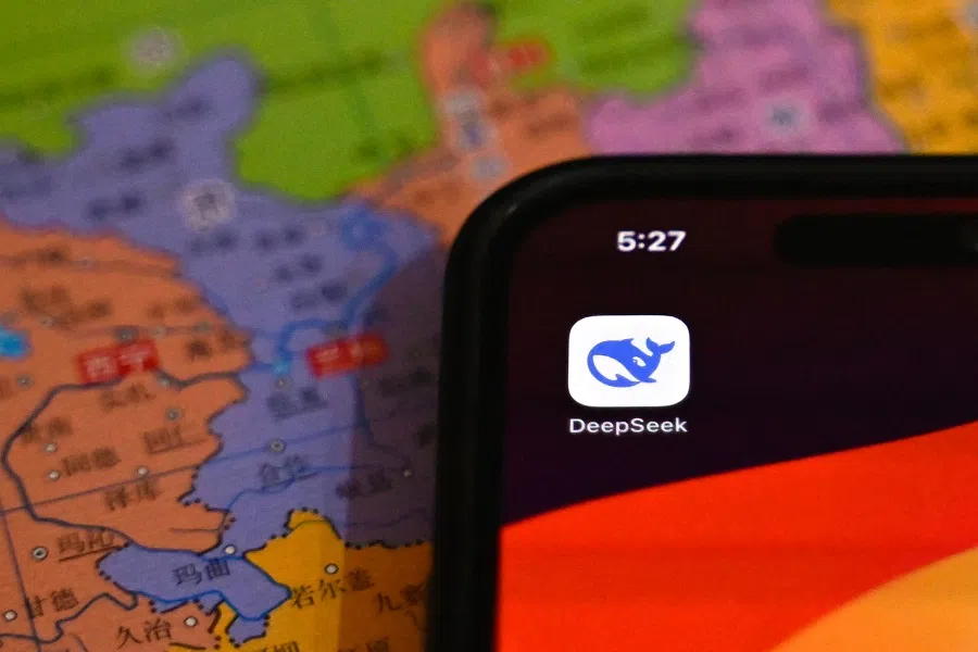This photo illustration shows the DeepSeek app on a mobile phone in Beijing, China, on 28 January 2025.
