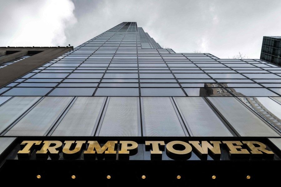 Trump Tower in New York City is pictured on 14 January 2024. (Charly Triballeau/AFP)