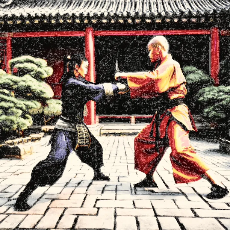 A piece of AI-generated art entitled “Escape from Shaolin Temple”. (Image modified and touched up by Ng Kum Hoon)