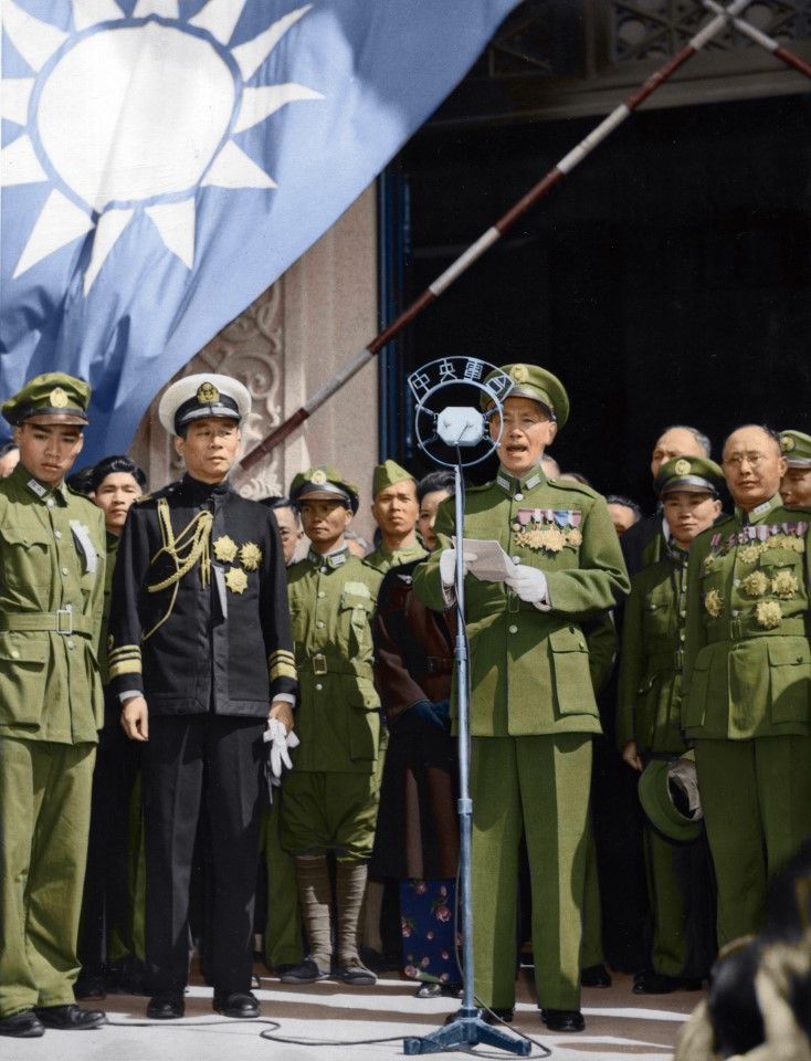 On 5 May 1946, after a victorious end to the civil war, the Kuomintang government held a ceremony to commemorate returning to the capital. Chairman Chiang Kai-shek gave a speech from the Sun Yat-sen Mausoleum in Nanjing, where he honoured the memory of China's late founding father, and revealed that he would drive China's development in line with the Three Principles of the People.