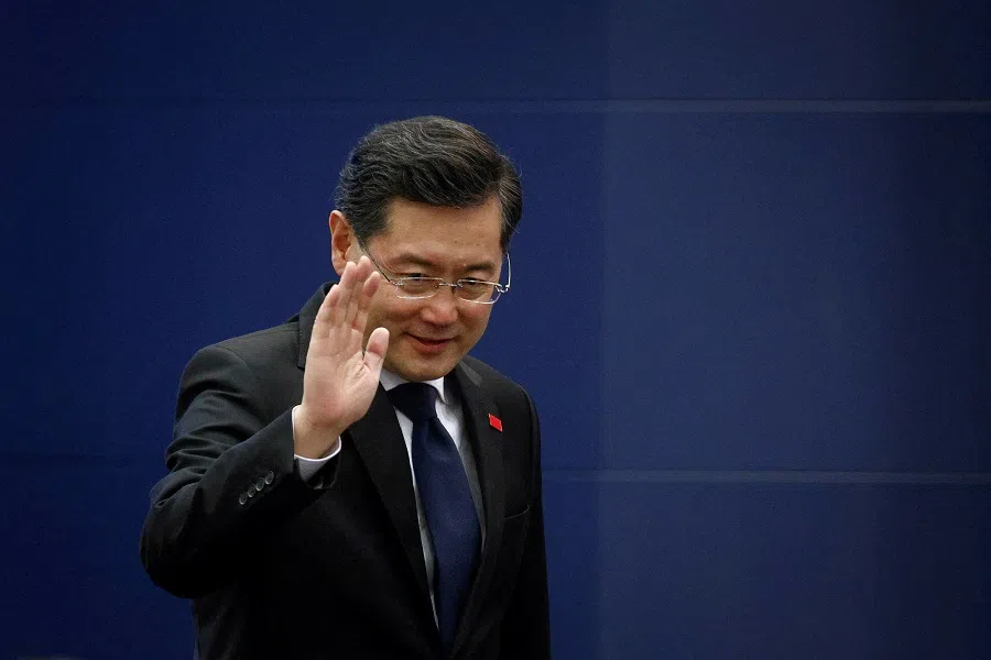 Chinese Foreign Minister Qin Gang attends the "Lanting Forum" to deliver a keynote speech in Beijing, China, on 21 February 2023. (Thomas Peter/File Photo/Reuters)