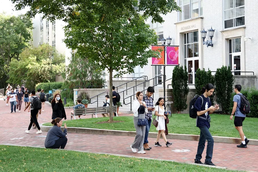 Students at Northeastern University campus on 14 September 2022 in Boston, Massachusetts, US. (Maddie Meyer/Getty Images/AFP)