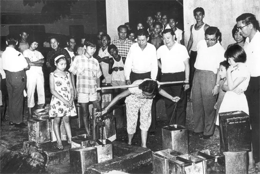 Water rationing in Singapore in the 1960s. (PUB)