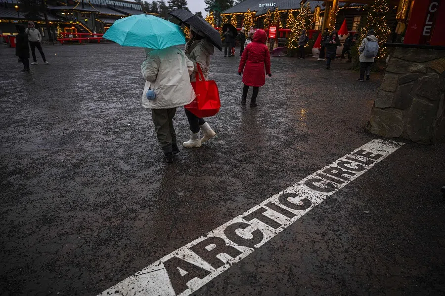 Tourists visit the Santa Claus Village on 16 November 2024, near Rovaniemi, Finnish Lapland. (Jonathan Nackstrand/AFP)