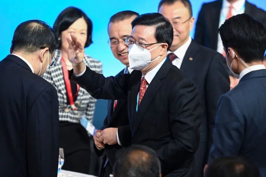 Hong Kong Chief Executive John Lee arrives for the opening of the Global Financial Leaders Investment Summit in Hong Kong on 2 November 2022. (Peter Parks/AFP)