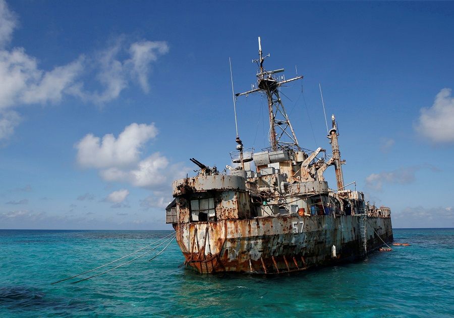 The BRP Sierra Madre, a marooned transport ship which Philippine Marines live on as a military outpost, is pictured in the disputed Second Thomas Shoal, part of the Spratly Islands in the South China Sea, 30 March 2014. (Erik De Castro/File Photo/Reuters)