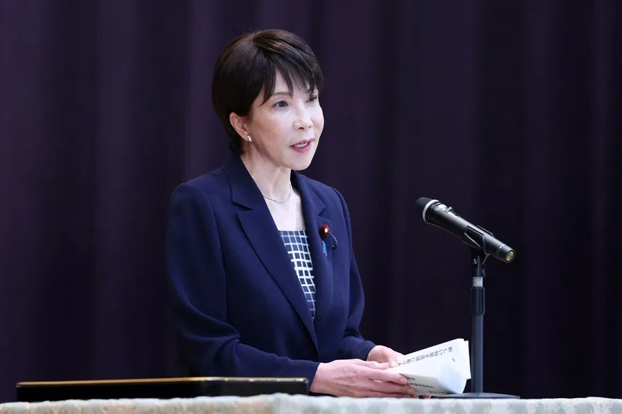 Sanae Takaichi, Japan's prime minister, speaks during a conference with the Japan Self-Defense Forces senior commanders at the Ministry of Defense in Tokyo, Japan, on 2 September 2026.