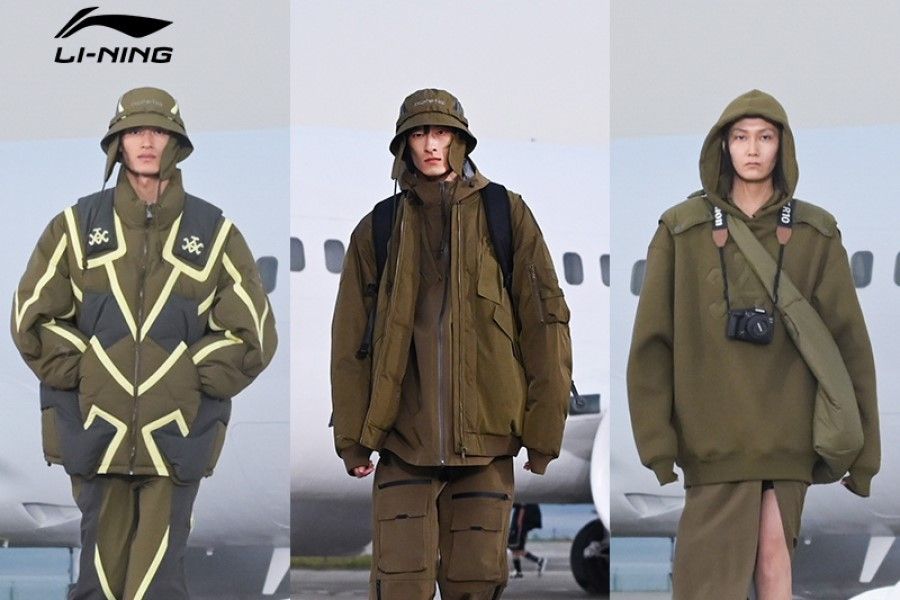Li-Ning's Fall/Winter collection included some looks reminiscent of WWII Japanese army uniforms. (Li-Ning/Weibo)