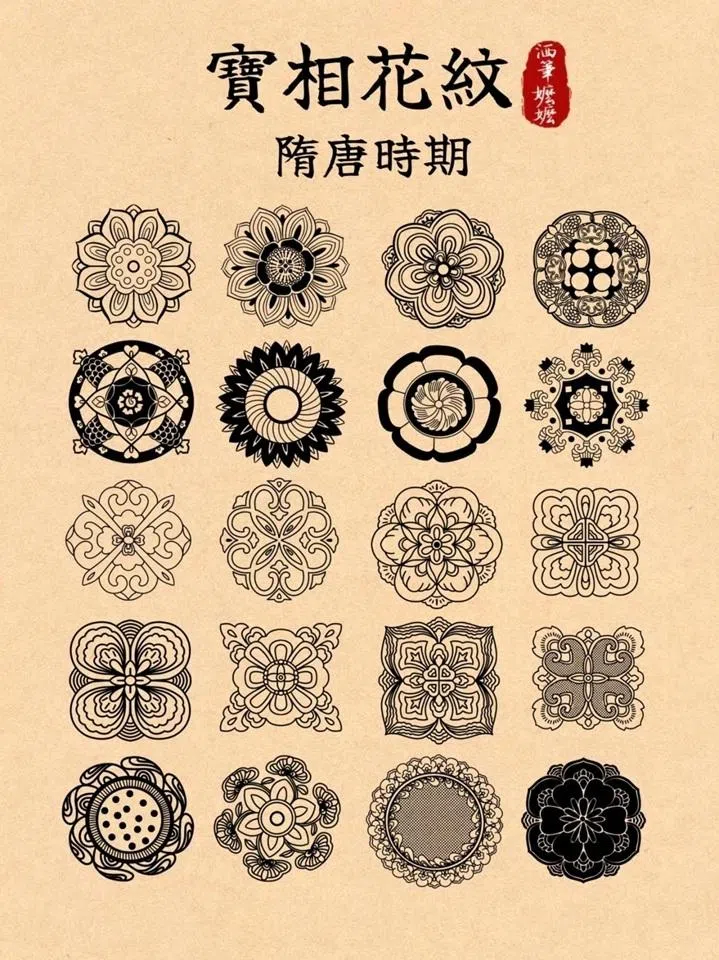 Baoxiang motifs in the Sui and Tang dynasties.