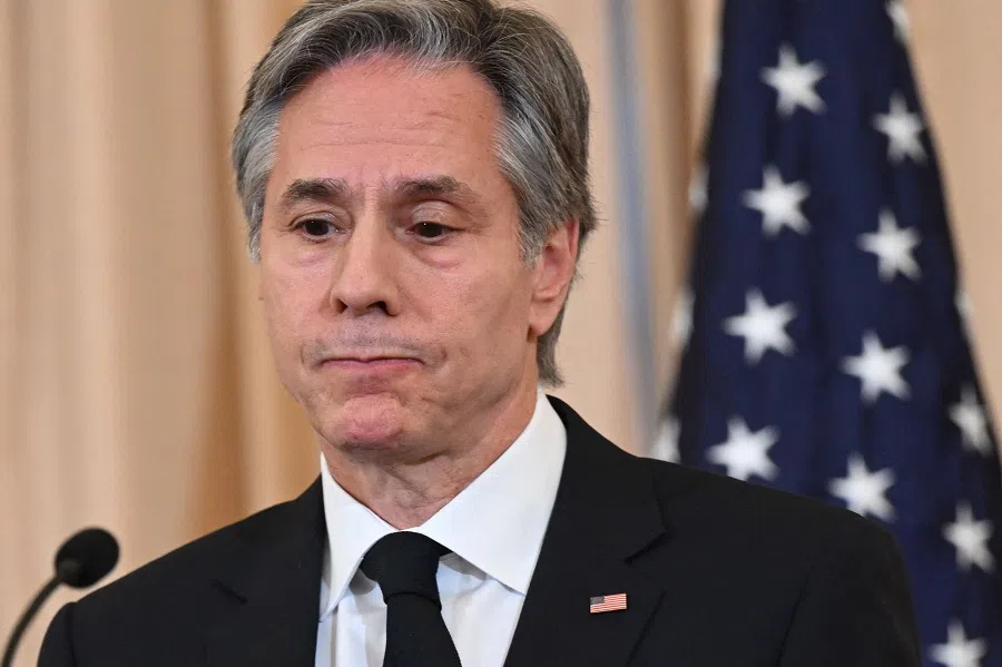 US Secretary of State Antony Blinken speaks in the Benjamin Franklin Room of the State Department in Washington, DC, US, on 3 February 2023. (Saul Loeb/AFP)