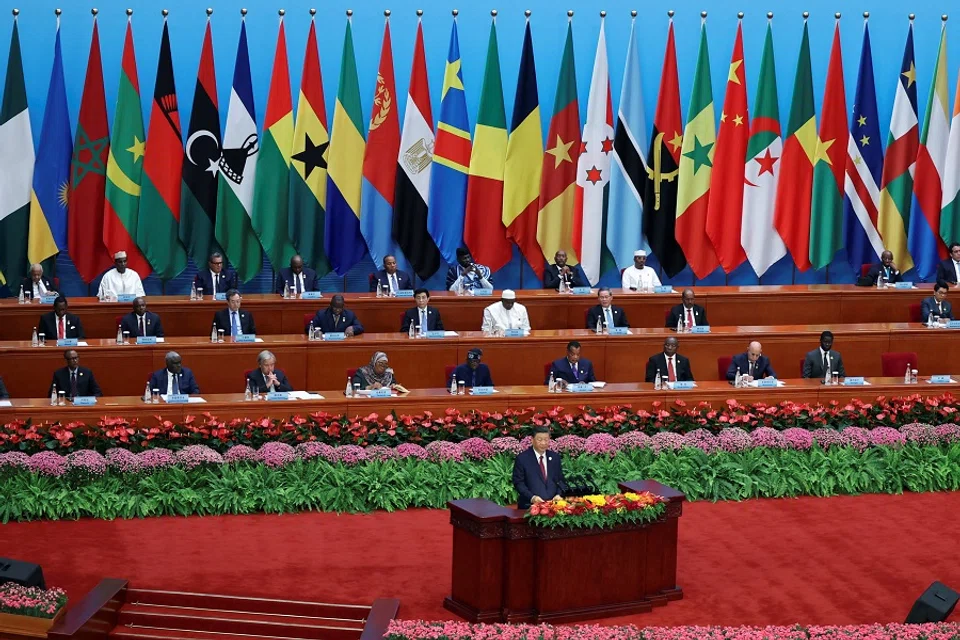 Chinese President Xi Jinping delivers his keynote speech at the opening ceremony of the ninth Forum on China-Africa Cooperation (FOCAC) Summit, at the Great Hall of the People in Beijing, China, on 5 September 2024.  (Florence Lo/Reuters)