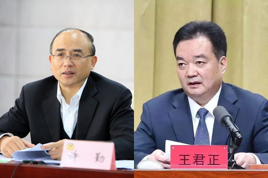 Newly-appointed Heilongjiang party secretary Xu Qin (left), and Tibet party secretary Wang Junzheng. (Internet)
