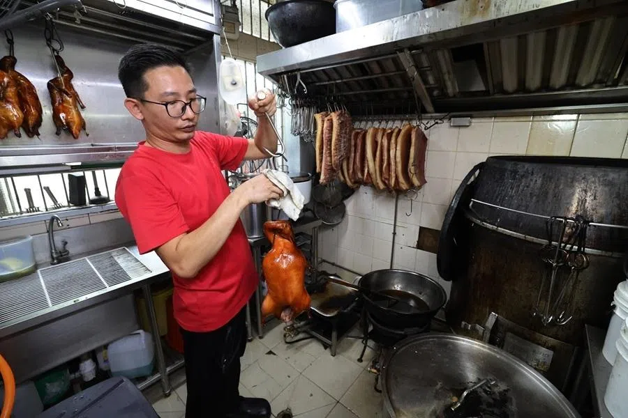 Max Tham uses ducks weighing about 2.8kg imported from Malaysia. (Neoh Kee Leng/SPH Media)