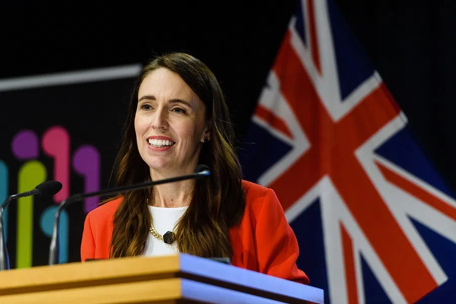 Jacinda Ardern, New Zealand's prime minister, speaks during a news conference in Wellington, New Zealand, on 23 March 2022. (Mark Coote/Bloomberg)