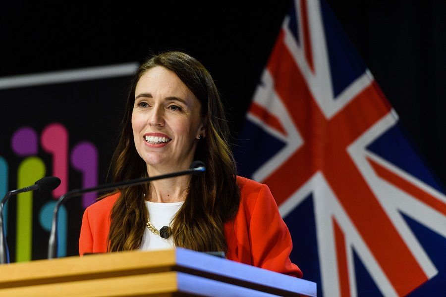 Jacinda Ardern, New Zealand's prime minister, speaks during a news conference in Wellington, New Zealand, on 23 March 2022. (Mark Coote/Bloomberg)