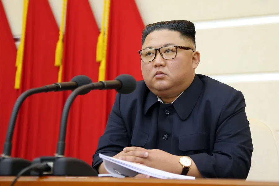 This undated picture released from North Korea's official Korean Central News Agency (KCNA) on February 29, 2020 shows North Korean leader Kim Jong Un attending a meeting of the Political Bureau of the Central Committee of the Workers' Party of Korea. (STR/KCNA via KNS/AFP)