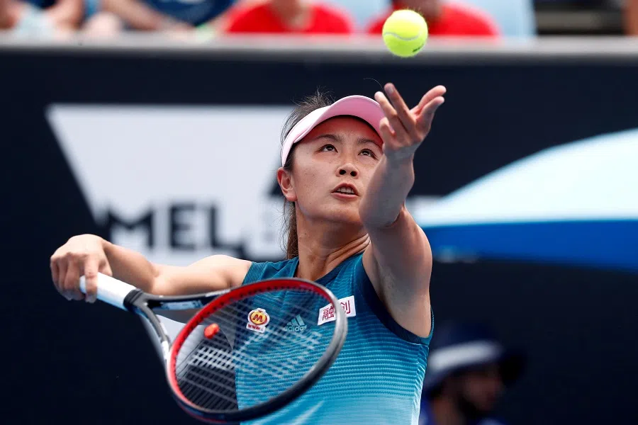 A file photo of China's Peng Shuai serving during a match at the Australian Open on 15 January 2019. (Edgar Su/File Photo/Reuters)