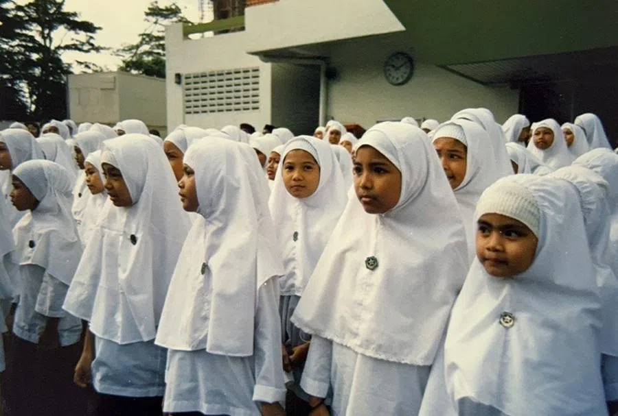 Malay schoolgirls in Singapore, 1987.
