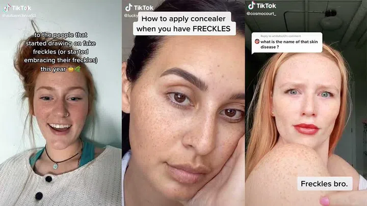 There was a freckle trend happening on TikTok in 2020.