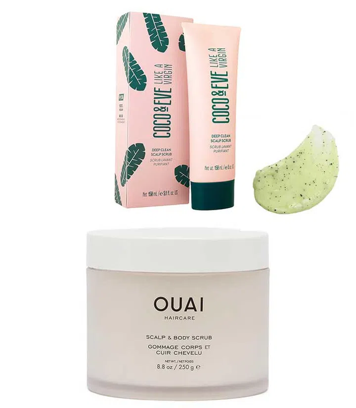 For general maintenance of your scalp's health? Try these lightweight hair and scalp scrubs by Coco and Eve, and Ouai