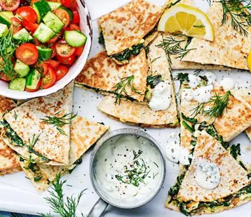 Spanakopita Quesadillas