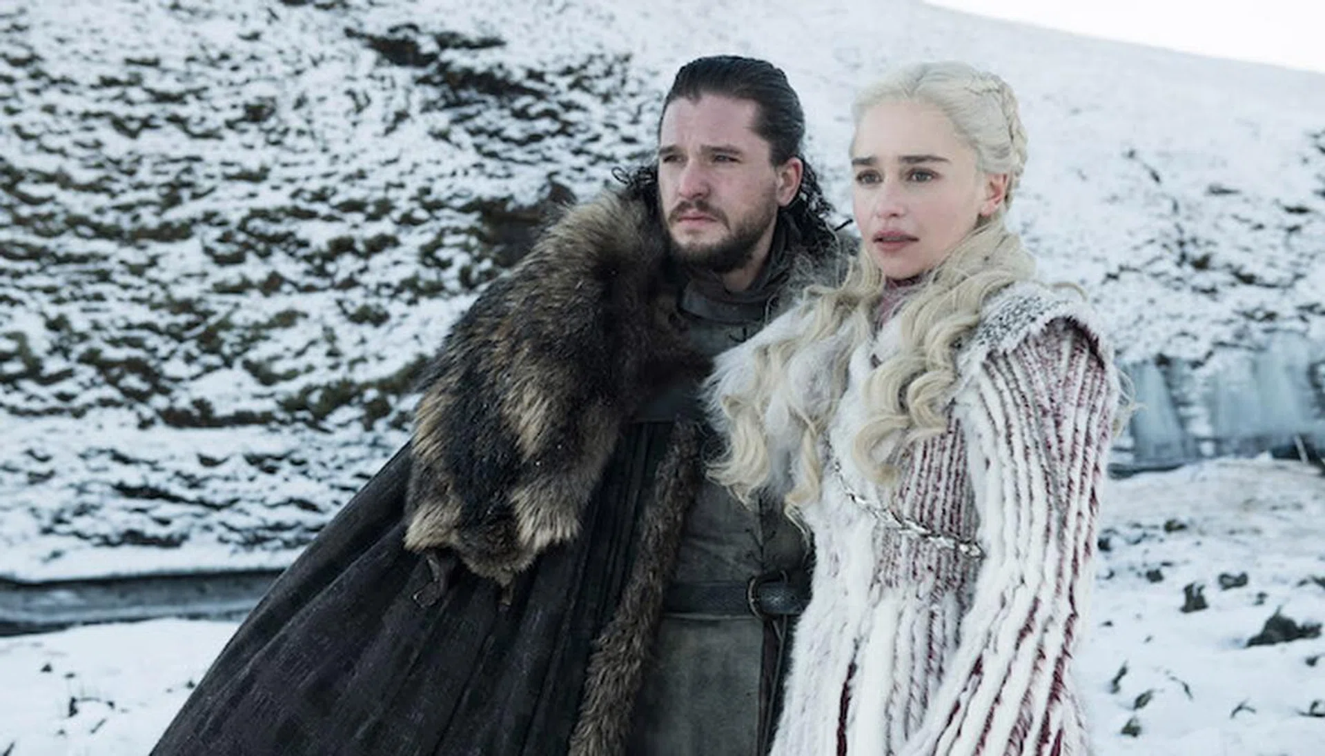 USA. Emilia Clarke and Kit Harington in © HBO TV series, Game of Thrones - season 8 (2019).
Ref:LMK106-J4347-110219
Supplied by LMKMEDIA. Editorial Only.
Landmark Media is not the copyright owner of these Film or TV stills but provides a service only for recognised Media outlets. pictures@lmkmedia.com